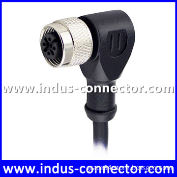 Right angle m12 d code overmold cable